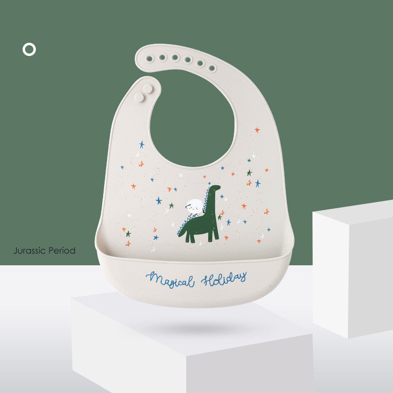 Babero de Silicona Impermeable con Bolsillo