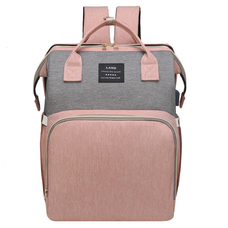 Mochila Maternal 2 en 1 con Cuna Plegable y Mosquitera