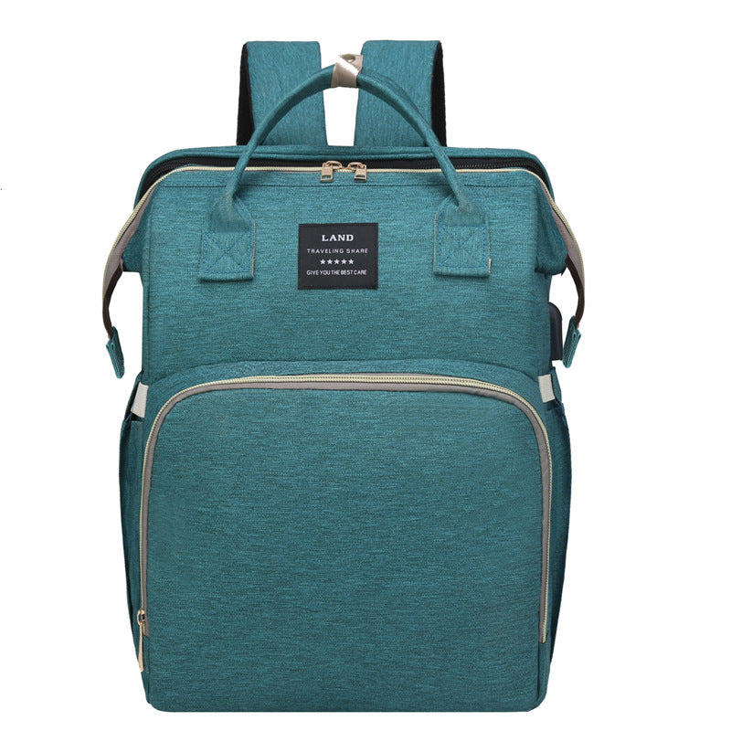 Mochila Maternal 2 en 1 con Cuna Plegable y Mosquitera