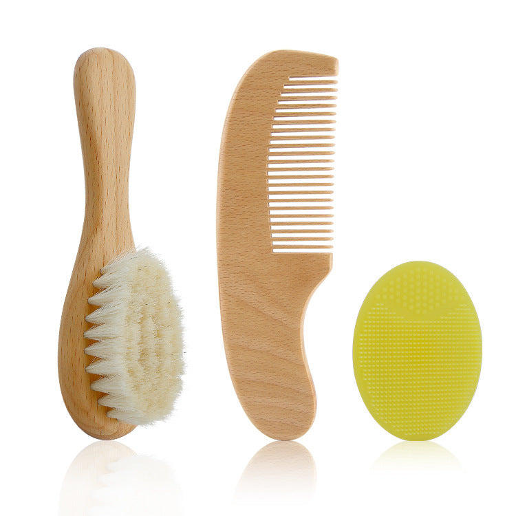 Set de Cepillo y Peine para Bebé (Madera Natural)