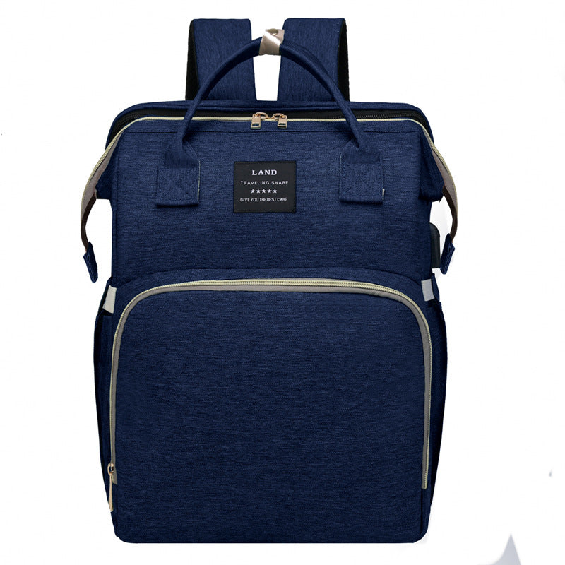 Mochila Maternal 2 en 1 con Cuna Plegable y Mosquitera