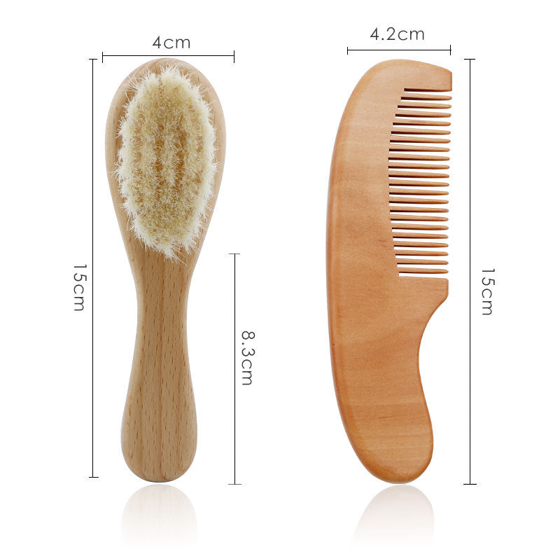 Set de Cepillo y Peine para Bebé (Madera Natural)